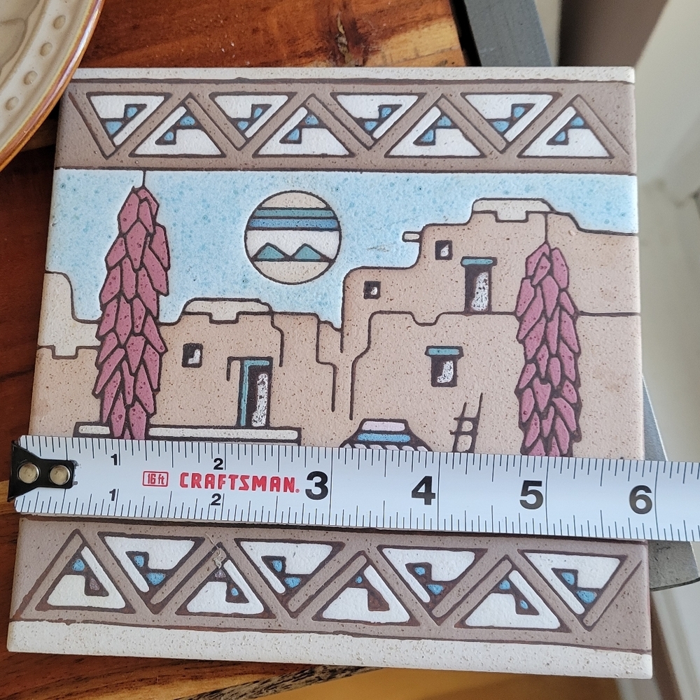 Vintage Ceramic Tile made by Earthtones Tile 1990 Wall Hanging Matte Finish Sign - Picture 6 of 10